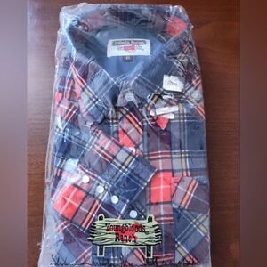 Western Vintage Young Bloods Cowboy Rodeo Festival Ranch Shirt Size XL